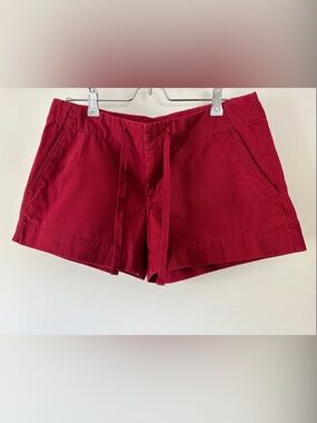 GAP Women's Deep Red High-Waist Drawstring Shorts